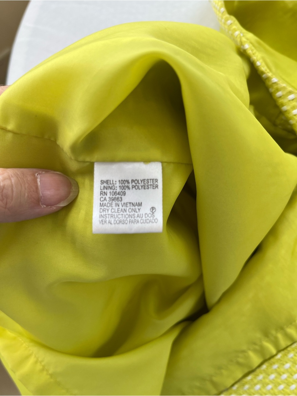 Tahari ASL Bright Chartreuse Textured Sheath Dress - Picture 9 of 9